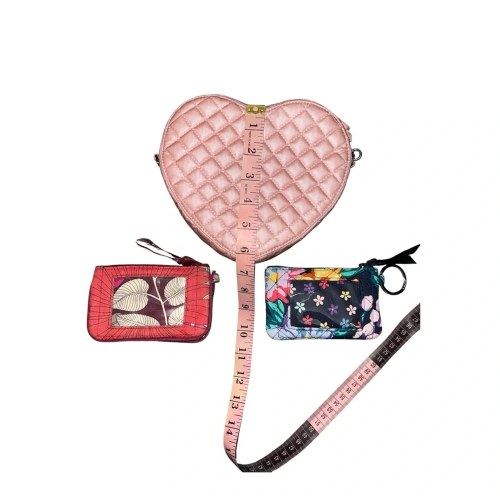 Vera Bradley Pink Quilted Heart-Shaped Bag Set